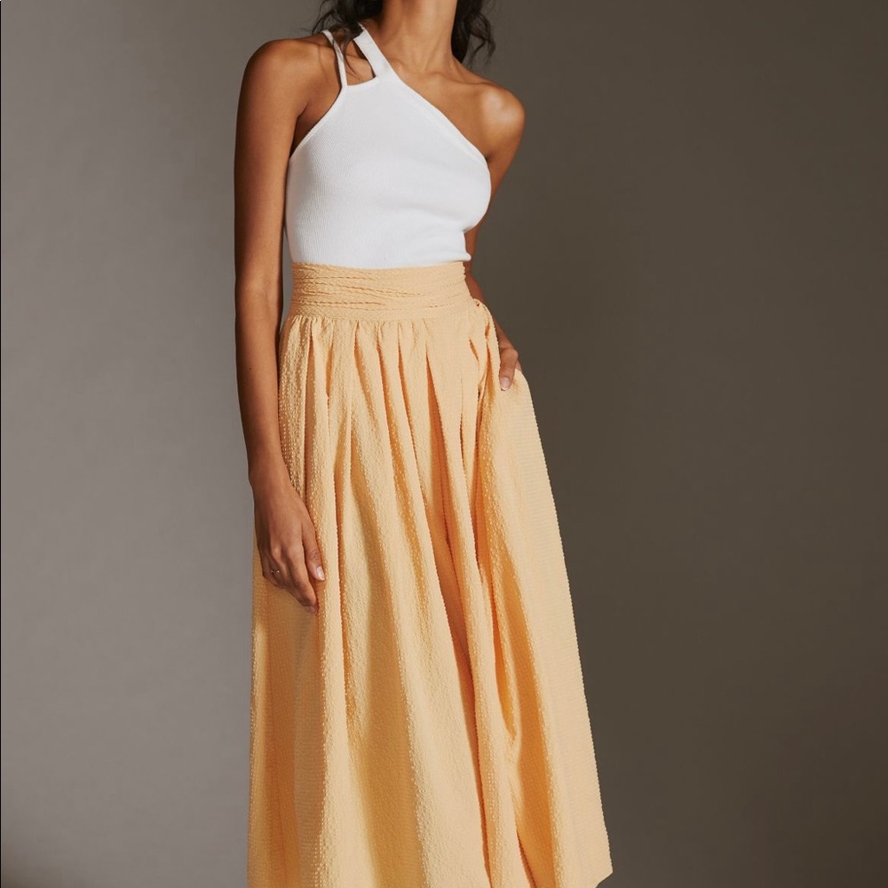 NWT Anthropologie Sunday in Brooklyn Gingham Textured Skirt- M